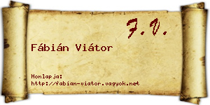 Fábián Viátor névjegykártya